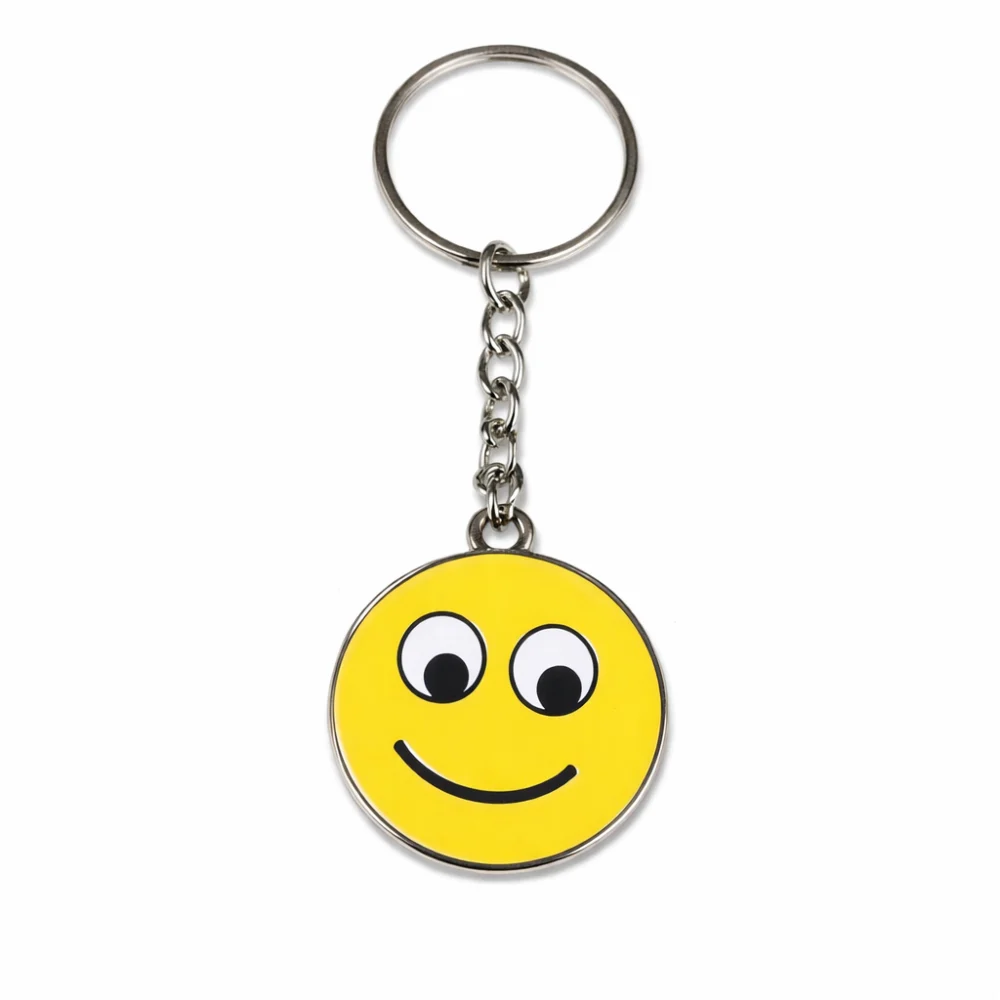 Set 2 brelocuri pentru chei cu emoticon zambitor, model Smiley Face [3]