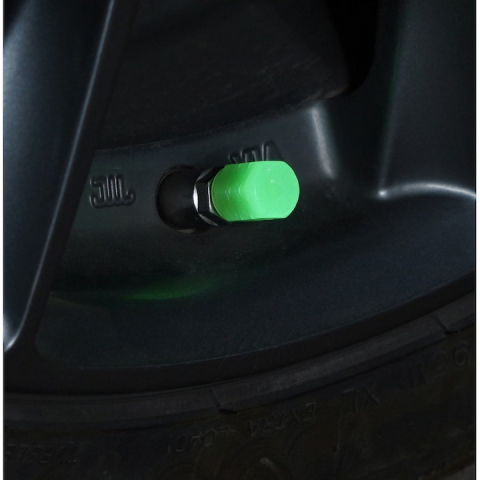 Set 2 capace ventil, lumini pentru bicicleta, fosforescente, ABS, universale, verde [2]