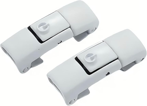 Set 2 catarame pentru legarea sireturilor, cu buton, plastic, universale, alb [2]