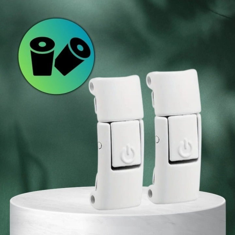 Set 2 catarame pentru legarea sireturilor, cu buton, plastic, universale, alb [1]