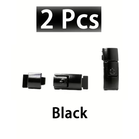 Set 2 catarame pentru legarea sireturilor, cu buton, plastic, universale, negru [8]