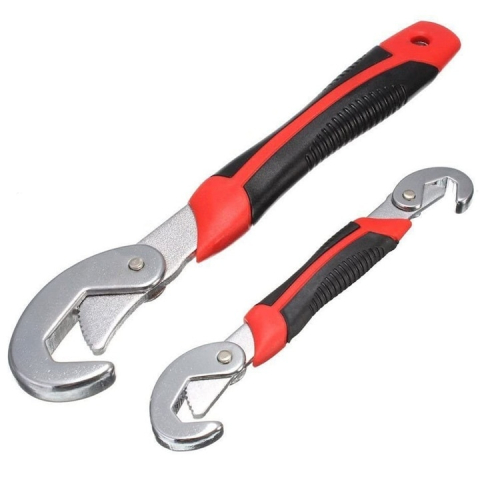 CASA & GRADINA - Set 2 chei universale cu carlig, metalice, reglaj 9–32 mm, lungimi 21 cm si 27 cm