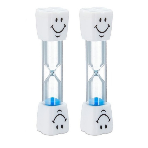 MAMA ȘI COPILUL - Set 2 clepsidre pentru perierea dintilor, 3 minute, 10 x 2.5 cm, albastru