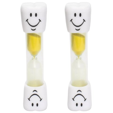 MAMA ȘI COPILUL - Set 2 clepsidre pentru perierea dintilor, 3 minute, 10 x 2.5 cm, galben