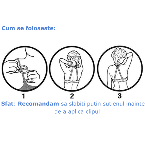 Set 2 clipsuri pentru bretele sutien tip H, alb, efect push up, fixare sigura anti-alunecare, discret si reutilizabil [2]