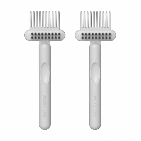 Perii păr - Set 2 curatatoare albe 16 x 5 cm pentru perii de par si piepteni