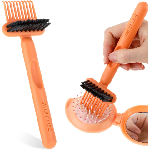 Set 2 curatatoare portocalii 16 x 5 cm pentru perii de par si piepteni [4]