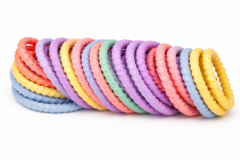 Set 2 cutii accesorii par cu elastic 2 cm, elastic spiralat, elastic subtire si 10 cleme flori multicolor [5]