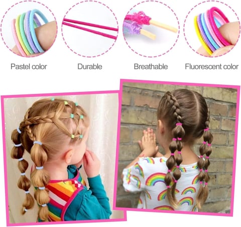 Set 2 cutii accesorii par cu elastic 2 cm, elastic spiralat, elastic subtire si cleme inimioare, multicolor [1]
