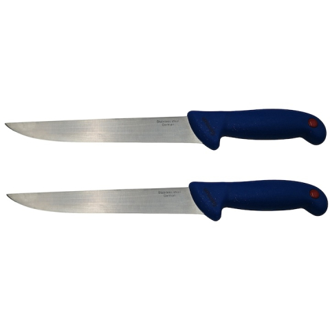 CASA & GRADINA - Set 2 cutite bucatar Chef otel inoxidabil 33 cm lama 19 cm maner albastru ergonomic rezistent uz zilnic