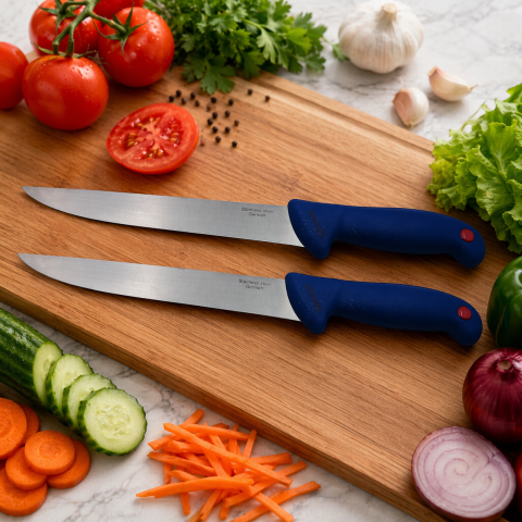 Set 2 cutite bucatar Chef otel inoxidabil 33 cm lama 19 cm maner albastru ergonomic rezistent uz zilnic [3]