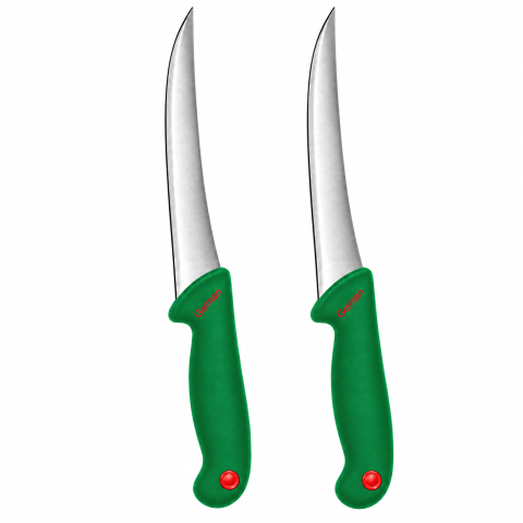 CASA & GRADINA - Set 2 cutite de dezosat verzi, 27 cm, lama curbata 14 cm din otel inoxidabil