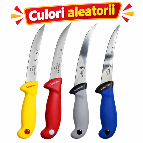 Set 2 cutite pentru carne 29 cm, lama curbata 15 cm, 90 g/buc, otel inoxidabil, maner ergonomic, culori aleatorii [2]