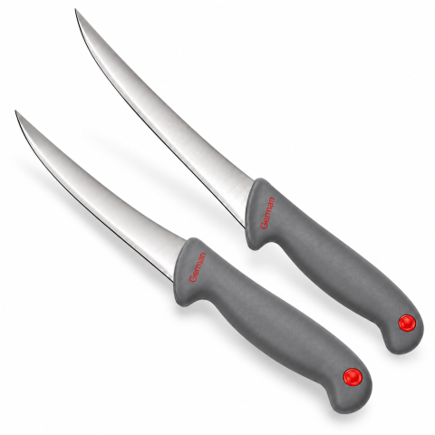 Set 2 cutite pentru dezosat gri, 29 cm, lama curbata 16 cm din otel inoxidabi [3]