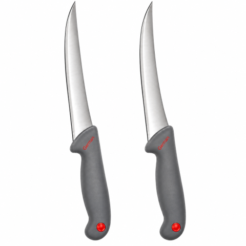 Set 2 cutite pentru dezosat gri, 29 cm, lama curbata 16 cm din otel inoxidabi [2]