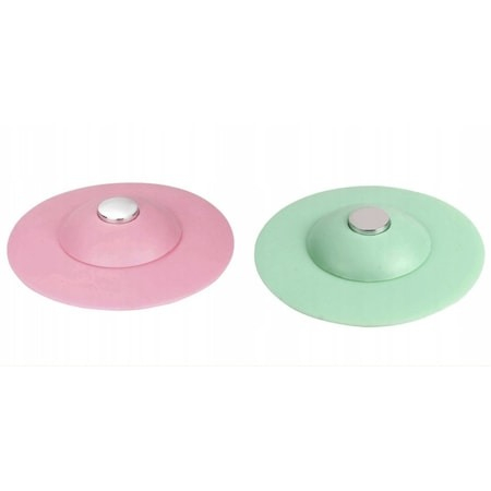 Diverse bucatarie - Set 2 dopuri din silicon pentru chiuveta universale, verde-roz