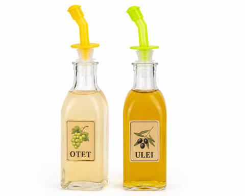 Set 2 dopuri picuratoare pentru sticle, galben si verde, dozatoare cu capac pentru vin, ulei, otet si lichide [2]