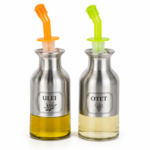Set 2 dopuri picuratoare pentru sticle, portocaliu si verde, dozatoare cu capac pentru turnarea lichidelor [2]