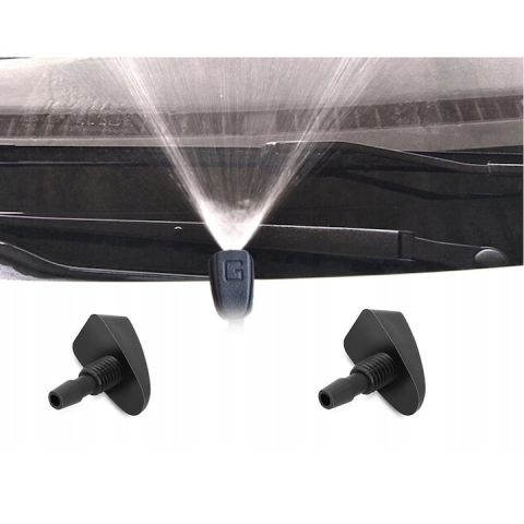 Set 2 duze universale pentru spalare parbriz, reglare flux 360°, tip ceata, plastic rezistent, 0.9 x 1.6 x 2.6 cm, culoare neagra [8]