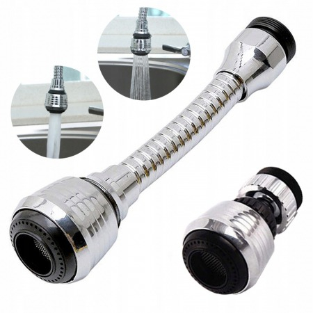 Set 2 extensii robinet flexibila 360 grade cu 2 moduri de pulverizare 13 cm lungime [1]