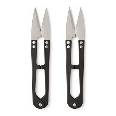 CASA & GRADINA - Set 2 foarfeci croitorie compacte negre, 10.4 cm, lame otel inoxidabil, taiere precisa fire textile