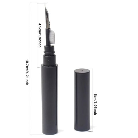 Set 2 kituri curatare casti 5 in 1 multifunctionale, ABS, 10.6 x 1.3 x 1.3 cm, pentru AirPods, earbuds, smartphone, tastatura si dispozitive electronice, negru [3]