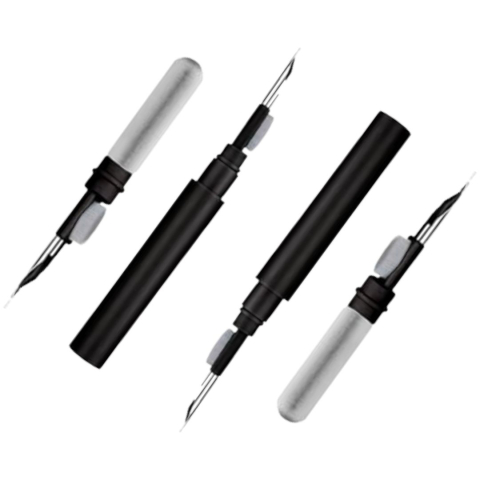ELECTRONICE - Set 2 kituri curatare casti 5 in 1 multifunctionale, ABS, 10.6 x 1.3 x 1.3 cm, pentru AirPods, earbuds, smartphone, tastatura si dispozitive electronice, negru