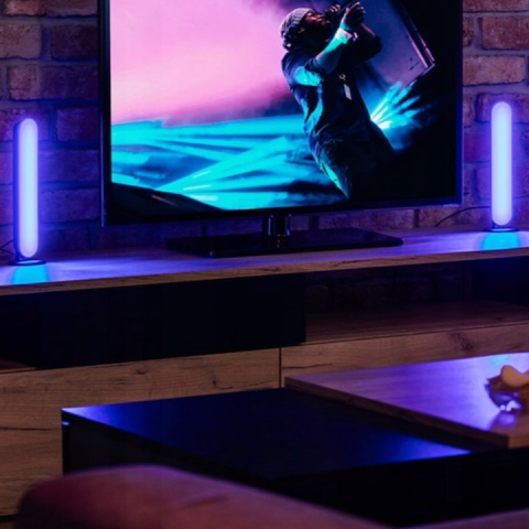 Set 2 lampi LED RGB, 12 culori, 4 moduri de iluminare, montare verticala sau orizontala, alimentare USB, telecomanda inclusa, 26.5 x 4.1 x 3.5 cm, negre – iluminare moderna, dinamica si personalizata  [10]