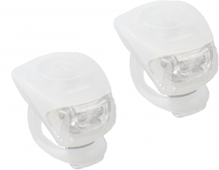 Set 2 lampi silicon pentru bicicleta, cu lumina alba, 3 moduri de luminare, impermeabile, culoare alb [1]