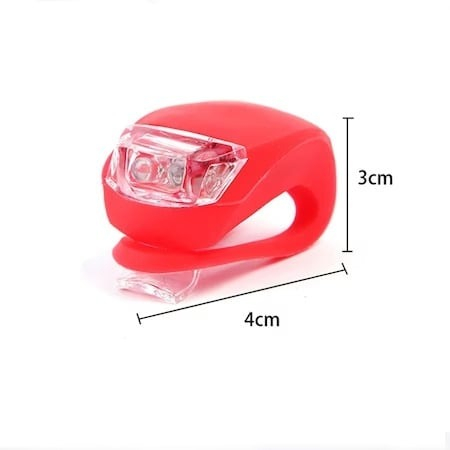 Set 2 lampi silicon pentru bicicleta, cu lumina alba, 3 moduri de luminare, impermeabile, rosu [2]
