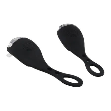 Set 2 lampi silicon pentru bicicleta, cu lumina alba, 3 moduri de luminare, impermeabile, rosu [4]