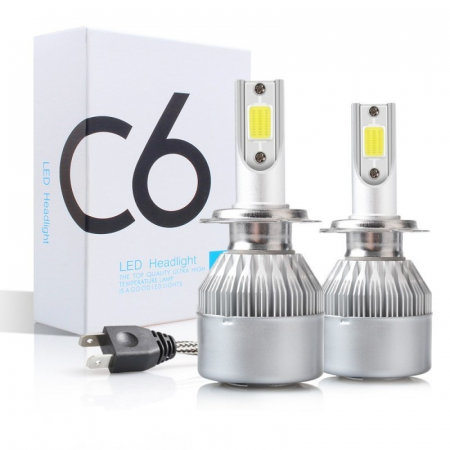 Lumini auto - Set 2 becuri auto model C6, soclu H7, putere set 72W - 7600 lumeni