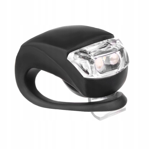 Set 2 lumini bicicleta, din silicon, lumina alba, 3 moduri de iluminare, impermeabile, prindere rapida cu clema, rezistente la praf si ploaie, negru [2]
