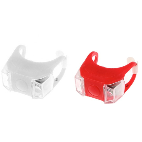 SPORT ȘI ACTIVITĂȚI - Set 2 lumini LED pentru bicicleta din silicon, fata si spate, alb si rosu, prindere rapida