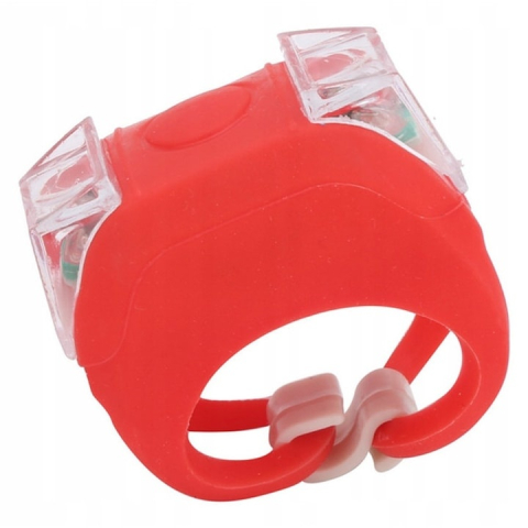 Set 2 lumini LED pentru bicicleta din silicon, fata si spate, alb si rosu, prindere rapida [4]