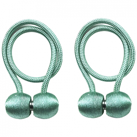 Magneti draperii - Set pentru prindere perdele si draperii, format din 2 magneti decorativi, tip snur - Verde