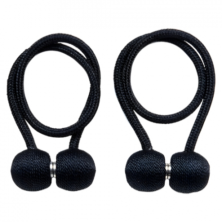 Magneti draperii - Set pentru prindere perdele si draperii, format din 2 magneti decorativi, tip snur - Negru