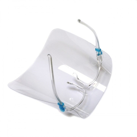 Set 2 masti de protectie KN95 si 2 viziere reutilizabile cu rama tip ochelari, pentru adulti, protectie completa [21]