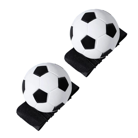 JOCURI ȘI JUCĂRII - Set 2 mingi elastice cu bratara pentru incheietura, model fotbal alb negru, 66 mm, antistres, pentru aruncare si prindere, copii si adulti