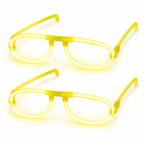 Jucarii electronice - Set 2 ochelari decorativi fluorescenti pentru petreceri si festivaluri, design rotund, accesorii luminoase din plastic, galben