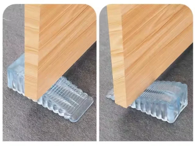 Set 2 opritoare pentru usa, transparente 9.5 x 4 x 2.8 cm, silicon antiderapant, pene universale pentru fixarea si blocarea usilor [2]