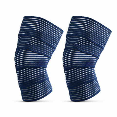 SPORT ȘI ACTIVITĂȚI - Set 2 Orteze Elastice Universale pentru Picior sau Mana, cu Prindere Velcro, 180 x 7.5 cm, Nailon Elastic, Compresie Reglabila, Reutilizabile, Albastru