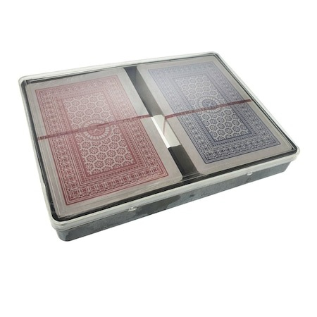 Set 2 pachete carti de joc clasice, din plastic - Rosu, negru, albastru [4]