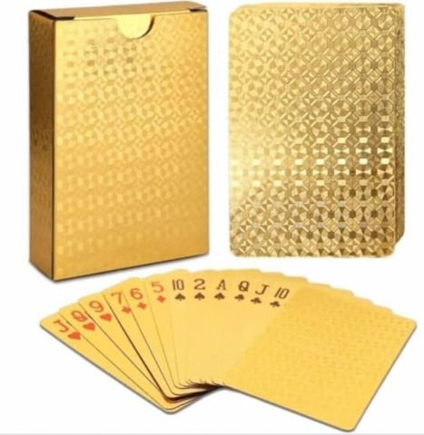 Table,Sah si Altele - Set 2 pachete carti de joc premium, rezistente si durabile la apa, suflate cu aur de 24k, poker, petreceri, ocazii speciale