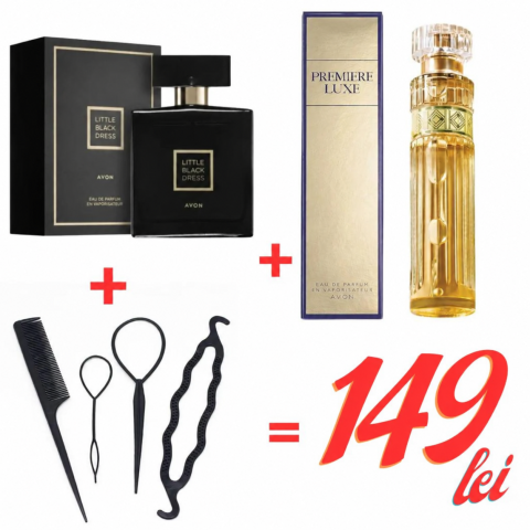 PARFUMURI & SETURI - Set 2 parfumuri, compus din Little Black Dress & Premiere Luxe + set 4 accesorii păr – ofertă specială 99 lei