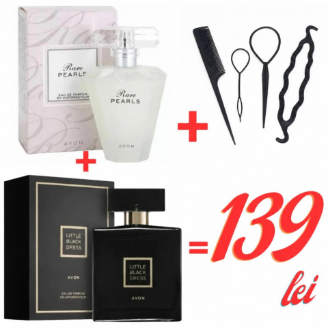 PARFUMURI & SETURI - Set 2 parfumuri, compus din Rare Pearls & Little Black Dress + set 4 accesorii păr – ofertă specială 99 lei