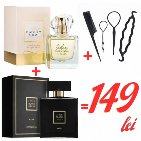 PARFUMURI & SETURI - Set 2 parfumuri, compus din Today Tomorrow Always & Little Black Dress + set 4 accesorii păr – ofertă specială 99 lei