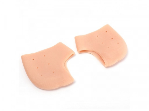 Accesorii incaltaminte - Set 2 sosete pentru protectia calcaielor, din silicon, marime universala, bej