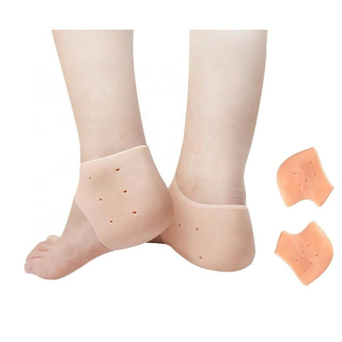 Set 2 sosete pentru protectia calcaielor, din silicon, marime universala, bej [4]