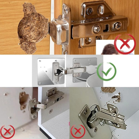 Set 2 placi reparatie balama dulap, otel inoxidabil, fixare rapida, rezistente, pentru usi mobilier, cu 12 suruburi incluse [1]